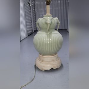 Celadon vase lamps